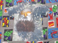 サングラスをかけたハクトウワシ プリント タイダイTシャツ M アメリカ古着 イーグル 鷲