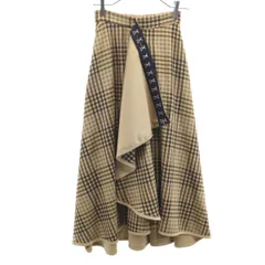 AMERI UNDRESSED アメリ チェック柄 ロングスカート S ベージュ レディース 古着
