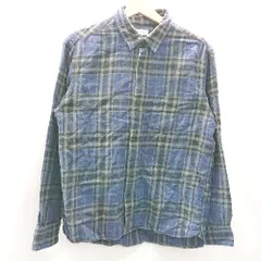 ◇ SHIPS JET BLUE チェック柄 カジュアル シンプル 定番 長袖 シャツ サイズL ブルー系 レディース E  【1402280004140】