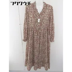 ◇ RETROGIRL レトロガール 総柄 長袖 ロング ワンピース サイズM ピンク アイボリー レディース  【中古】 【1109140002963】