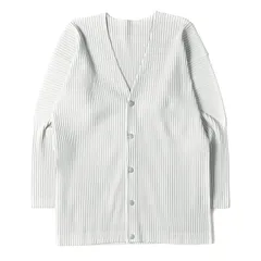 ISSEY MIYAKE イッセイミヤケ カーディガン サイズ:2 ポリエステル プリーツカーディガン HP55JL141 HOMME PLISSE ライトグレー トップス 長袖【メンズ】のサムネイル