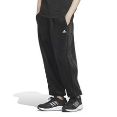 [アディダス] スウェット パンツ ビヨンド ザ 3ストライプス ルーズフィット ベロア フルレング ス カフパンツ KWX89 メンズ ブラック(JG8566)