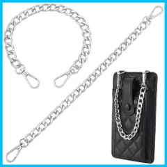 【速発送】 nll バッグチェーン 持ち手 2本 交換用 延長チェーン チェーンストラップ 財布 ハンドバッグ 携帯 スマホケース ストラップ素材 クセサリーパーツ 手作り素材 バッグ小物 長さ30.5cm 銀色