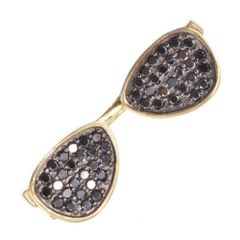 ペンダントトップ メンズ K18 18金 18k ブラックダイヤモンド サングラス ペンダントヘッド イエローゴールド メガネ 眼鏡 ティアドロップ 日本製 刻印入り 鑑別書付き シンプル プレゼント ギフト