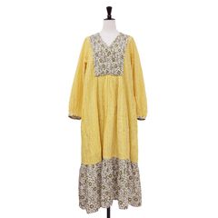 美品⭐︎サラマリカ Sara Mallika ダブルフラワープリントワンピース 極美品 sara mallika コットンルレックスダブルフラワープリントドレス