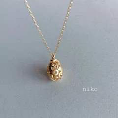 ◆133 マット ゴールド ／ クラシカル 透かし ドロップ ネックレス 40cm K16GP アクセサリー ◆　再販 定番 人気 大人 上品 華奢 きれいめ シンプル 小ぶり