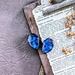 【再販】煌めくブルーの花びら✨イヤリング/ピアス