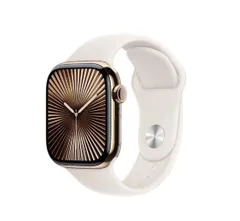 「新品」Apple Watch Series 10 GPS+Cellularモデル 42mm MX073J/A [ゴールドチタニウムケース・スターライトスポーツバンド M/L]