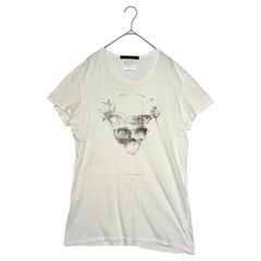 JULIUS(ユリウス) 08's Archive Thorns Skull Head Print Crew Neck Cut and Sewn 08年代 アーカイブ 棘 スカルヘッド プリント クルーネック カットソー 1(S) ホワイト×ブラック