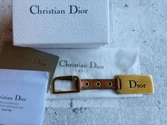 Christian Dior 英字プレート レザーキーリング 箱付き