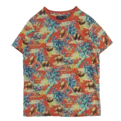 POLO RALPH LAUREN ポロ・ラルフローレン アロハ柄 Tシャツ 半袖 カットソー サイ カンボジア製 レッド系 XL【中古】