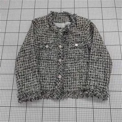 ◇ Θ BLUEEAST ブルーイースト ツイード調 ラメ 長袖 ジャケット サイズ1 ホワイト ブラック系 レディース E  【1509180010421】