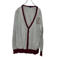 STORE TWENTY ONE コットンニット セーター カーディガン L～ グレー バーガンディ ナンバリング 8 古着卸 アメリカ仕入 a612-6950