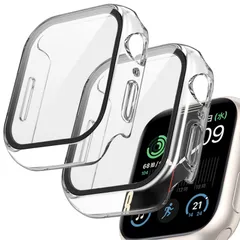 【人気商品】強化 超薄型 耐衝撃 保護カバー 軽量 iwatch 防水PC素材とガラスフィルム一体型 41mm 9H硬度 45mm 44mm 40mm 高透過率 42mm 46mm ケース 全面保護（40mm 対応アップルウォッチ カバーSeries10/9/