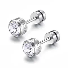 【在庫処分】YEENKE ピアス メンズ シンプル メンズピアス ゴールド 黒い石 サージカルステンレス スタッド つけっぱなし ネジ式 ジュエリー 男女兼用 両耳用 キャッチ 人気 おしゃれ プレゼント レディース ファーストピアス ブラック 2個セット 5