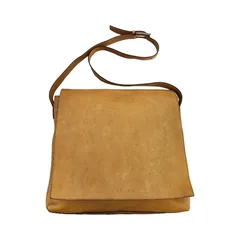 CELINE セリーヌ ショルダーバッグ レディース フラップ レザー メッセンジャー 斜め掛け キャメルブラウン 中古 T1