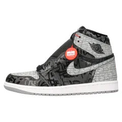 NIKE (ナイキ) AIR JORDAN 1 RETRO HIGH OG REBELLIONAIRE エアジョーダン1レトロハイオージーレベリオネア ハイカットスニーカー ブラック/グレー US8/26cm 555088-036のサムネイル