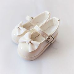 1/4ドール用シューズ 厚底靴 40㎝ 人形用 BJD MDD MSD 白色 ホワイト リボン ドルフィー スーパードルフィー 着せ替え 可愛い 球体関節人形 ドールシューズ ストラップシューズ ロリータ クラシカル レトロ ワンピース 新品未使用 送料無料