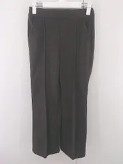 ◇ Neuna ヌナ バックゴム センタープレス フレア パンツ サイズS ダークブラウン系 ホワイト系 レディース E  【1304100007563】