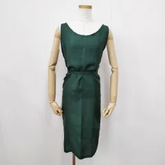 uryya シルクバッククロスワンピース ワンピース グリーン レディース ユライヤ【中古】5-0207G◎