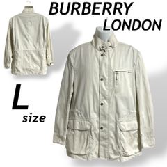 BURBERRY LONDON バーバリーロンドン メンズ ジャケット ブルゾン アウター L 綿 ジップアップ BBR43-415-02 ノバチェック 三陽商会 アイボリー系 春秋 (C26)★
