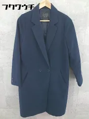 ◇ w closet ダブルクローゼット 長袖 チェスター コート サイズF ネイビー系 レディース 【中古】 【1101220007042】