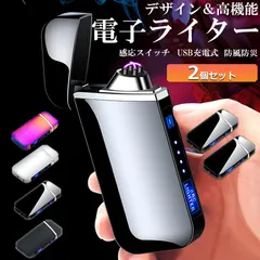 電子ライター usb ライター  プラズマ ライター 2個セット 小型 充電式 ガスオイル不要 防風 軽量 薄型 点火用 セール