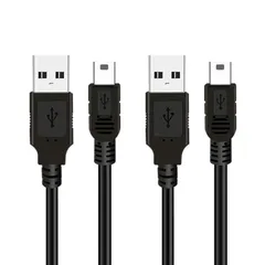 PS3充電ケーブル SLEIJAOOE【2本 1.8M】USB A miniB オスオス USB miniB ケーブル コントローラー ケーブル USB2.0 デジカメ、PS3 コントローラー 、ドライブレコーダー、HDD、GPS などに対応 (2本