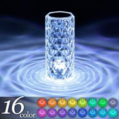 LED クリスタルライト リモコン付き 10段階調光 16色 インテリアライト テーブルライト ルームライト クリスタルキャンドル 間接照明 ハロウィン