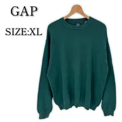 90s OLD GAP コットン セーター ニット XL グリーン オールド ギャップ ヴィンテージ ビンテージ メンズ 古着 大きいサイズ 大きめ