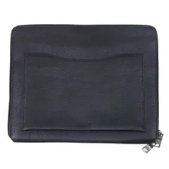 COACH コーチ 64264 レザー ラウンドファスナー クラッチ バッグ ブラック系【中古】のサムネイル