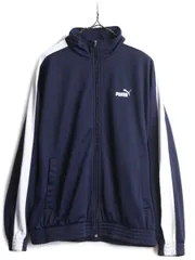 【お得なクーポン配布中!】 プーマ フルジップ トラック ジャケット メンズ M / 古着 PUMA ジャンパー ハイネック トラックトップ 裏起毛 ジャージ 2トーン ブルゾン