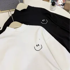 シャツ 白 レディース ゆったり 笑い顔 体型カバー ビッグシルエット ファッション ビックシャツHZQ7384