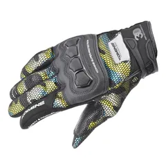 コミネ(KOMINE) バイク用 GK-215 プロテクト3Dメッシュグローブ Blue Yellow Camo XL