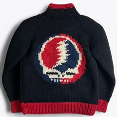 道楽・DOULUCK・evisu・カウチンセーター・バス柄・ブラック・サイズ38