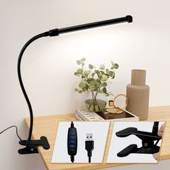 ICHIYO ledクリップライト調光調色 led デスクライト目に優しい リモコン付き長型 8W 800LM 在宅クリップ ライト 寝室 照明 zoom 撮影 照明 テーブルランプ led照明器具  ベッドライト 読書灯ライト 卓上ライト (黒）