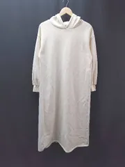 ◇ AUNT MARIE'S プリーツ フード付き パーカー フーディー 長袖 ロング丈 ワンピース サイズF アイボリー レディース E 【1309040050334】