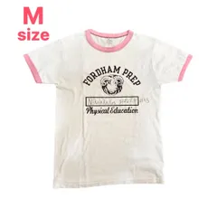 即日発送 チャンピオン champion  tシャツ メンズ リンガーTシャツ プリントTシャツ アメカジ 80年代 アメリカ製 ツ ビンテージ ビンテージ Tシャツ ヴィンテージ ヴィンテージTシャツ 古着 M Mサイズ 白 白T ピンク pink