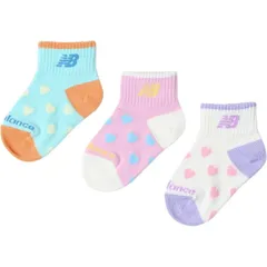 ニューバランス 靴下 3足組 キッズソックス 13-19cm 女の子 newbalance ガールズ3Pソックス 子ども用 3足セット ハート柄 ソックス 子ども用 くつ下 キッズウェア/LAS55649-AS2