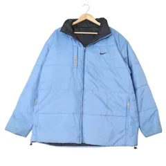 00年代 NIKE ナイキ リバーシブル 中綿 ナイロンジャケット スポーツ ライトブルー (メンズ L) 中古 古着 A3147