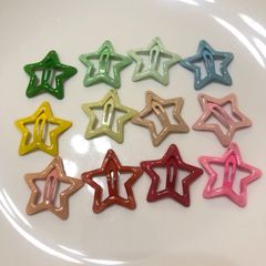 パッチンピン スリーピン ヘアアクセ ヘアピン 星 パステルカラー12個セット