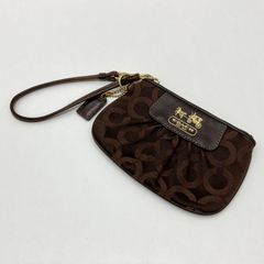 COACH コーチ シグネチャー ミニポーチ 茶 ブラウン