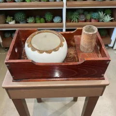Ｐ９８２　莨盆　『北村葵春作』『一閑塗』『文箱形煙草盆』　共箱　茶道具　喫煙具 茶道具 煙草盆セット 莨盆セット 櫛型煙草盆3点セット 櫛型 櫛形