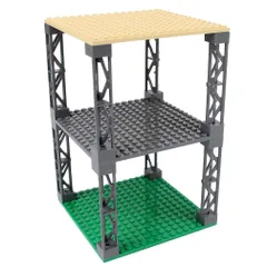 INIBUD 基礎板 ブロック プレート クラシック 互換性 16×16ポッチ 両面 柱付き 板3枚 柱8本 セット