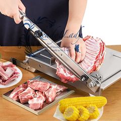手動肉骨鋸機、スチール刃付き骨肉カッター、ステンレススチール骨ギロチン、冷凍ポークチョップチキンダック骨スライサー