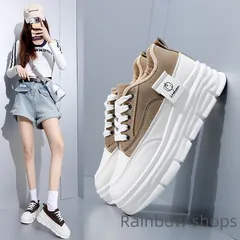 【新品未使用】ランニング カジュアル＆アウトドア用の女性向けスタイリッシュなツートンカラー スケートスニーカー 通気性メッシュライニング 耐久性マイクロファイバー合成皮革 厚底PVCソール オールシーズンの快適さ スケートシューズ sjcp8