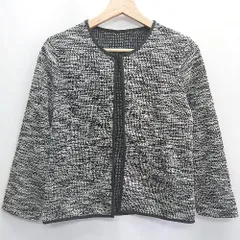 ◇ Θ Natural Beauty Basic 長袖 ツイードカーディガン サイズM ブラック レディース E  【1409100009859】