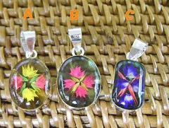 レジンフラワーペンダントヘッド/アジアンアクセサリーシルバー925/エスニック/アジアン雑貨/