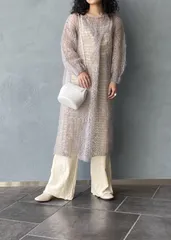 新品 定価7万 アダムエロペ取扱い Gudrun & Gudrun 鍵編み ウール ニット ワンピース グドゥルン グドゥルン