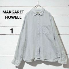マーガレットハウエル　ストライプシャツ　ボーイフレンドフィット　L相当　美品 マーガレットハウエル ストライプシャツ ボーイフレンドフィット L相当